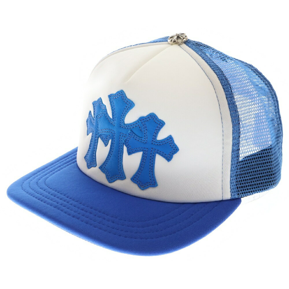 CHROME HEARTS(クロムハーツ) サイズ:OS CRS PATCH Trucker Cap クロスパッチ メッシュトラッカー キャップ ブルー【新古品...