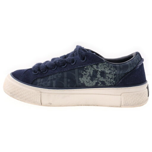 DIOR(ディオール) サイズ:42 23AW ×DENIM TEARS B33 Sneakers デニムティアーズ オブリーク総柄 ローカットスニーカーシューズ ネイビー【中古】【程度B】【カラーネイビー】【取扱店舗渋谷】