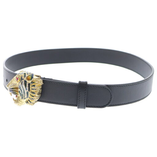 GUCCI(グッチ) ラジャ タイガーヘッド クリスタル ベルト ブラック レザー×GP 543152 70♯【中古】【程度A】【カラーブラック】【オンライン限定商品】 GUCCI(グッチ) ラジャ タイガーヘッド クリスタル ベルト ブラック レザー×GP 543152 70♯【中古】【程度A】【カラーブラック】【オンライン限定商品】