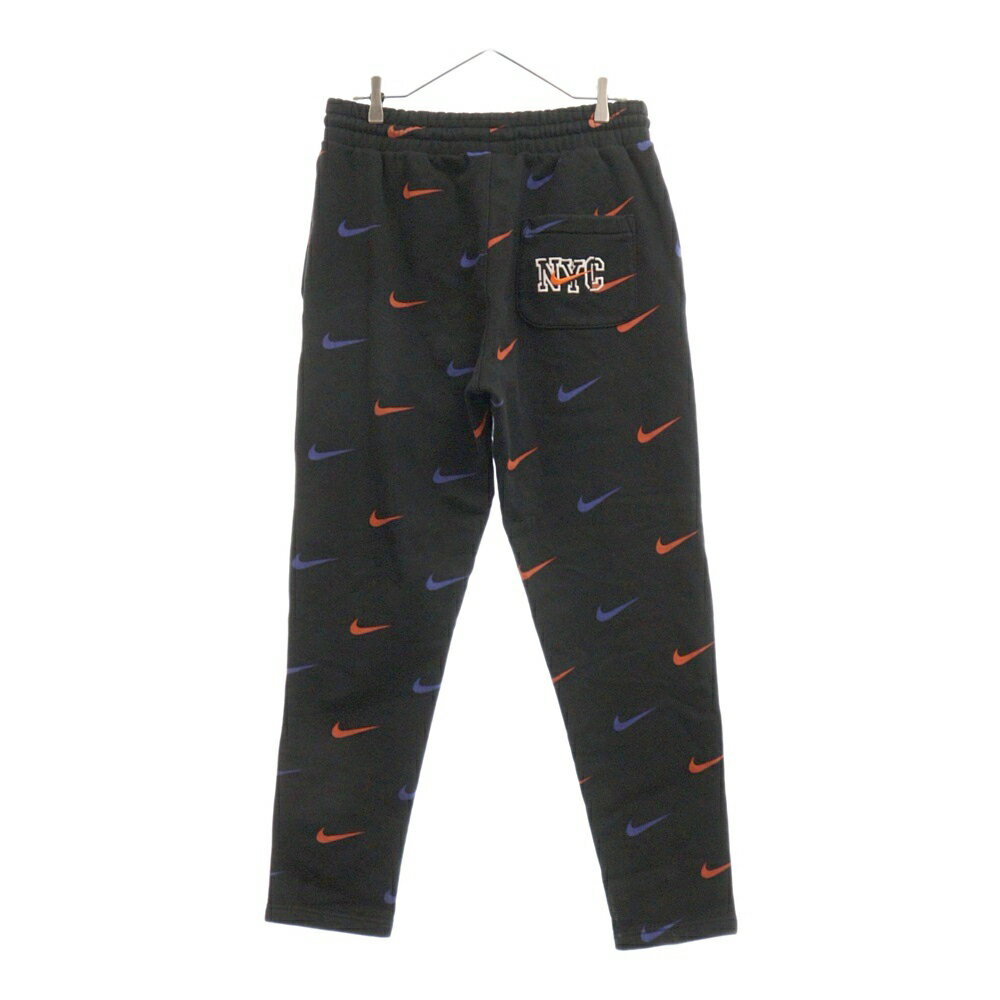 NIKE(ナイキ) サイズ:M ×KITH AOP FLEECE PANT キス スウォッシュプリント コットン スウェットパンツ ブラック CZ1792-010【中古】【程度B】【カラーブラック】【取扱店舗渋谷】