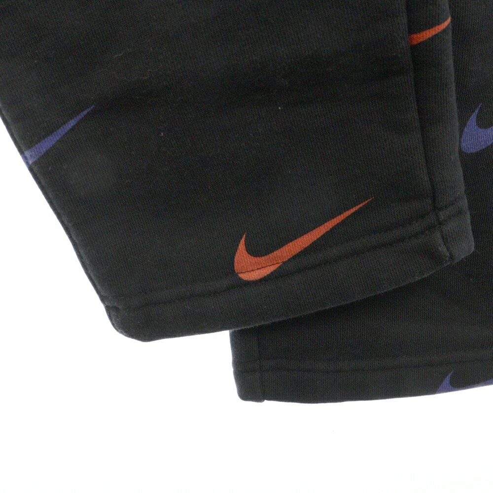 NIKE(ナイキ) サイズ:M ×KITH AOP FLEECE PANT キス スウォッシュプリント コットン スウェットパンツ ブラック CZ1792-010【中古】【程度B】【カラーブラック】【取扱店舗渋谷】