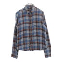 CHROME HEARTS(クロムハーツ) サイズ:S LOOSEENDS LS CHECK ルーズエンド 長袖チェックシャツ クロスボタンシャツ ブルー【中古...