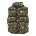 CELINE(セリーヌ) サイズ:L 21FW CAMOUFLAGE HOODED PUFFER VEST カモフラージュ フーデッド パファー ベスト グリー...