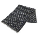 LOUIS VUITTON(ルイヴィトン) M76512 モノグラム シルク混ウールスカーフ マフラー ブラック【中古】【程度A】【カラーブラック】【取扱店舗B...