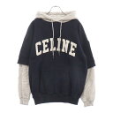 CELINE(セリーヌ) サイズ:XS 22SS Two-tone Hoodie in Cotton Fleece コットンフリースツートーンフーディ プルオー...