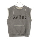 CELINE(セリーヌ) サイズ:XS ロゴスタッズ ノースリーブ カットソー グレー 2Y556670Q【中古】【程度B】【カラーグレー】【取扱店舗新宿】