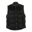 CHROME HEARTS(クロムハーツ) サイズ:S PUFFY WSTRN パフィウエスタン フレアニーレザーヨーク切替クロスパッチナイロンダウンベスト ブ...