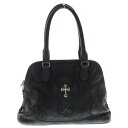 CHROME HEARTS(クロムハーツ) #1 SLOUCHY MO グリークロス装飾フレアニーデストロイレザーハンドバッグ【中古】【程度B】【カラーブラック...