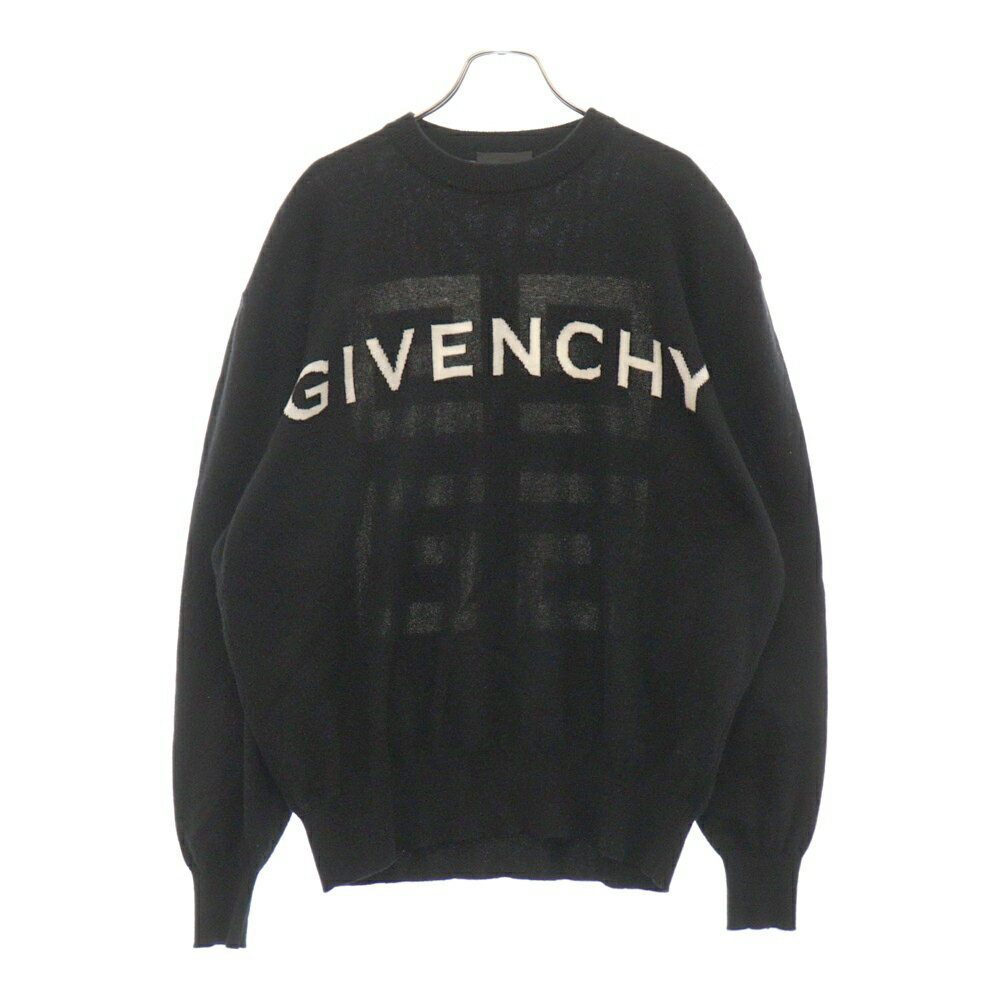 GIVENCHY(ジバンシィ) サイズ:M ロゴ刺繍 クルーネックニットセーター ブラック 8W90CU4Z9S【中古】【程度B】【カラーブラック】【取扱店舗BRING福岡天神店】
