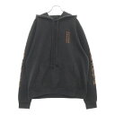 CHROME HEARTS(クロムハーツ) サイズ:M SWTSHRT PLVR 袖ロゴプリントプルオーバーパーカー ブラック/ブラウン【中古】【程度B】【カラ...