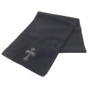 CHROME HEARTS(クロムハーツ) クロスパッチ スクロールラベル イタリア製 カシミアマフラー ストール ブラック【中古】【程度B】【カラーブラック】...