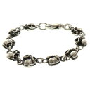 CHROME HEARTS(クロムハーツ) サイズ:9LINK STACK CHARM HEART スタックチャームハート シルバーブレスレット 9LINK【中...
