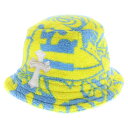 CHROME HEARTS(クロムハーツ) サイズ:M HAT U CHUM FBRC クロスパッチ 総柄パイルバケットハット ブルー/イエロー 【新古品/中古...