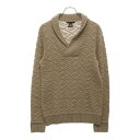 Armani Exchange(アルマーニ エクスチェンジ) サイズ:S ショールカラー ジャガード柄 ニット 長袖セーター ベージュ【中古】【程度B】【カラー...