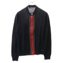 DSQUARED2(ディースクエアード) サイズ:M 18SS ロゴプレート付き センターライン ジップアップ ウール ニットカーディガン ブラック/レッド S...