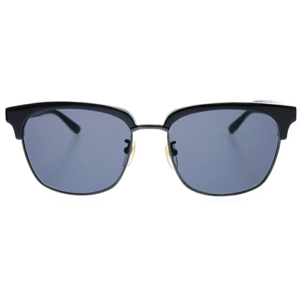 GUCCI(グッチ) サイズ:58□18‐145 サイドロゴ入り ハーフリム サングラス ブラック GG0382S ※度入り【中古】【程度B】【カラーブラック】【オンライン限定商品】