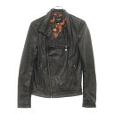 Desigual(デシグアル) サイズ:38 インナー総柄 フェイクレザー ライダースジャケット ブルゾン ブラック 18WWEW56【中古】【程度B】【カラー...