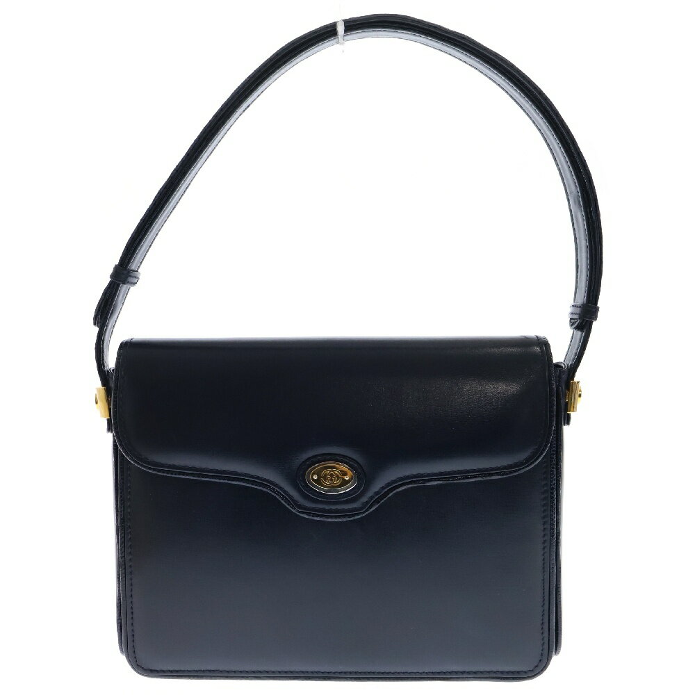 GUCCI(グッチ) オールドグッチ ワンショルダーバッグ ネイビー レザー ミニバッグ ゴールド金
