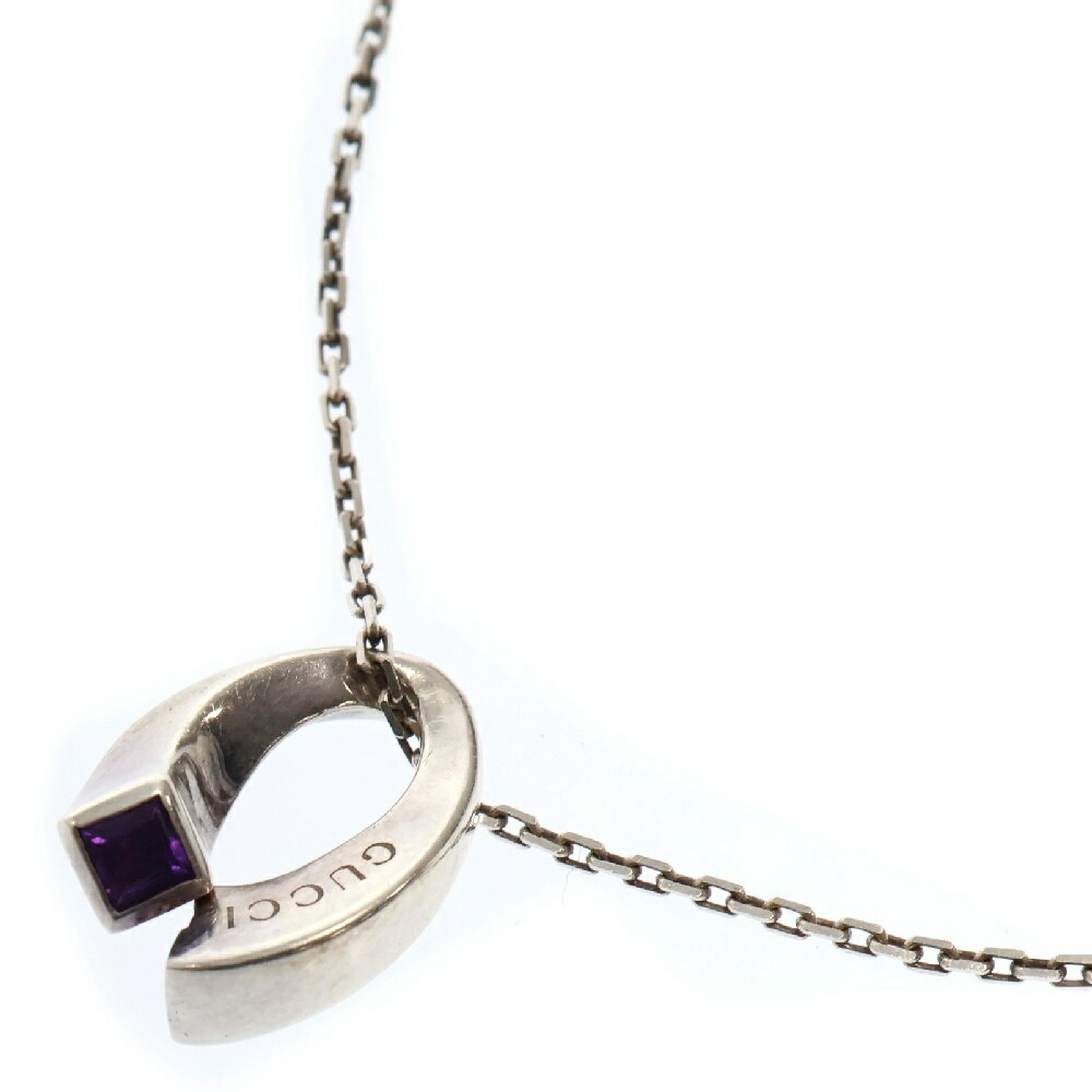 GUCCI(グッチ) アメジスト ストーン ツイストネックレス シルバー/パープル【中古】【程度B】【カラーシルバー】【取扱店舗OneStyle名古屋パルコ店】