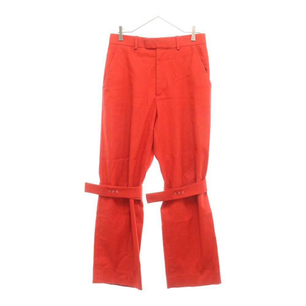 BOTTEGA VENETA(ボッテガヴェネタ) サイズ:44 20AW ストラップディテール ギャバジン コットンロングパンツ 629331 V0KF0 レッド【中古】【程度B】【カラーレッド】【取扱店舗BRING福岡天神店】