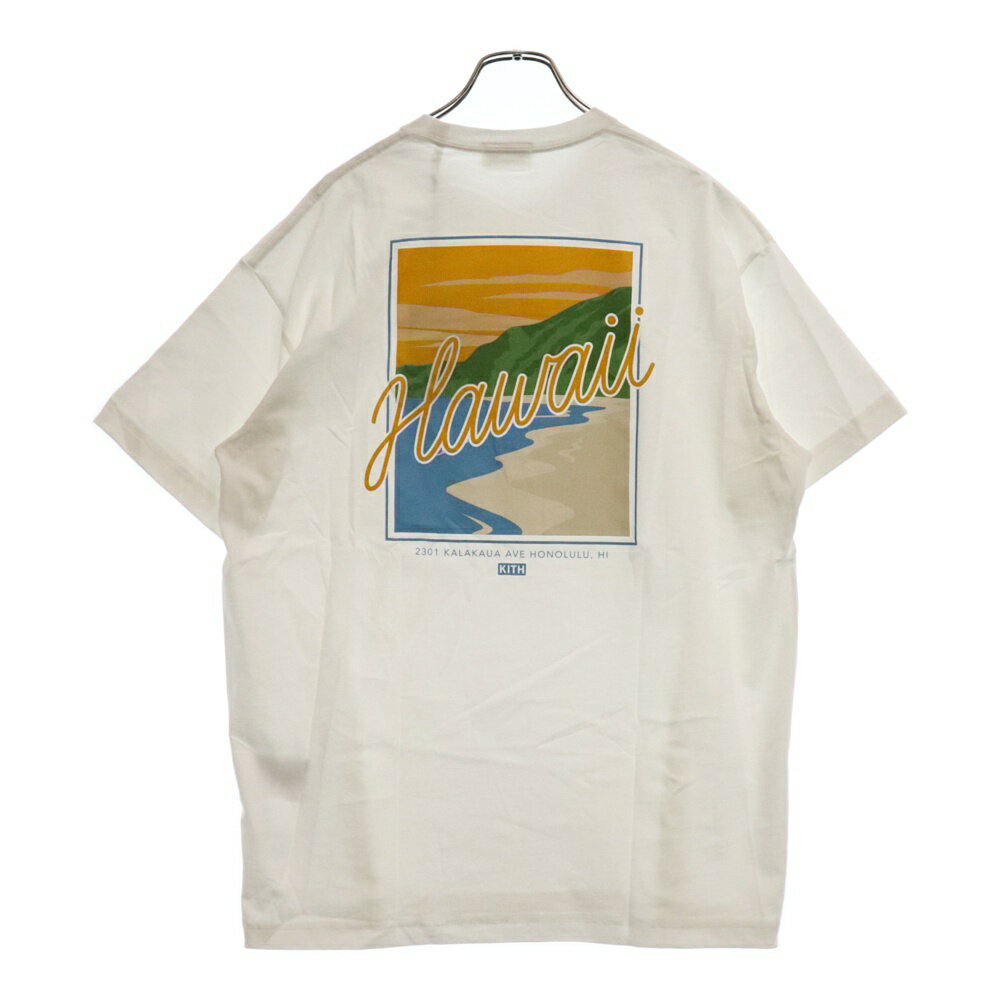 KITH(キス) サイズ:M Hawaii Beach Tee ハワイ限定 ビーチ ボックスロゴ バックプリント 半袖Tシャツ カットソー ホワイト KHM031940【中古】【程度A】【カラーホワイト】【オンライン限定商品】のサムネイル