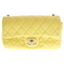 CHANEL(シャネル) ジェムストーン チェーン ラムスキン マトラッセ ショルダーバッグ イエロー【中古】【程度A】【カラーイエロー】【取扱店舗新宿】
