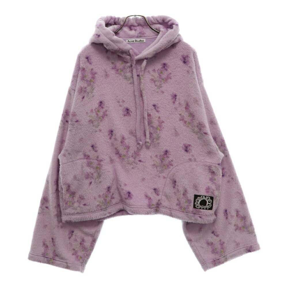 Acne Studios(アクネ ストゥディオズ) サイズ:S FLORAGATAN13 Teddy hooded sweatshirt FN-WN-SWEA000212 テディ フーデッド スウェット フリース パープル レディース【中古】【程度B】【カラーパープル】【取扱店舗新宿】