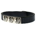 CHROME HEARTS(クロムハーツ) BRCLTCUFFPLATEハートプレートレザーブレスレット ブラック【中古】【程度B】【カラーブラック】【取扱店舗...