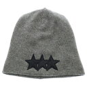 CHROME HEARTS(クロムハーツ) BEANIE CASH レザーパッチビーニー スターパッチ付きカシミアビーニー グレー【中古】【程度A】【カラーグレー】【取扱店舗BRINGアメリカ村店】