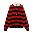ALEXANDER WANG(アレキサンダーワン) サイズ:S フロントロゴ ボーダー ロングスリーブ ラガーシャツ ブラック/レッド【中古】【程度A】【カラー...