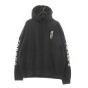 CHROME HEARTS(クロムハーツ) サイズ:XL SWTSHRT PLVR 袖ロゴプリントプルオーバーパーカー ブラック XL【中古】【程度A】【カラーブラック】【取扱店舗原宿】