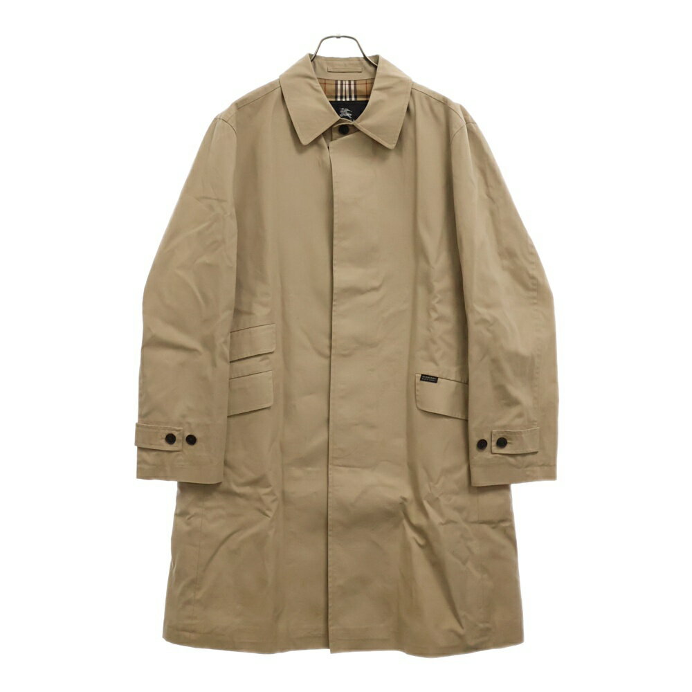 BURBERRY BLACK LABEL(バーバリー ブラックレーベル) サイズ:L 裏地チェック ステンカラーコート BMA05-703-44 ベージュ【中古】【程度B】【カラーベージュ】【オンライン限定商品】