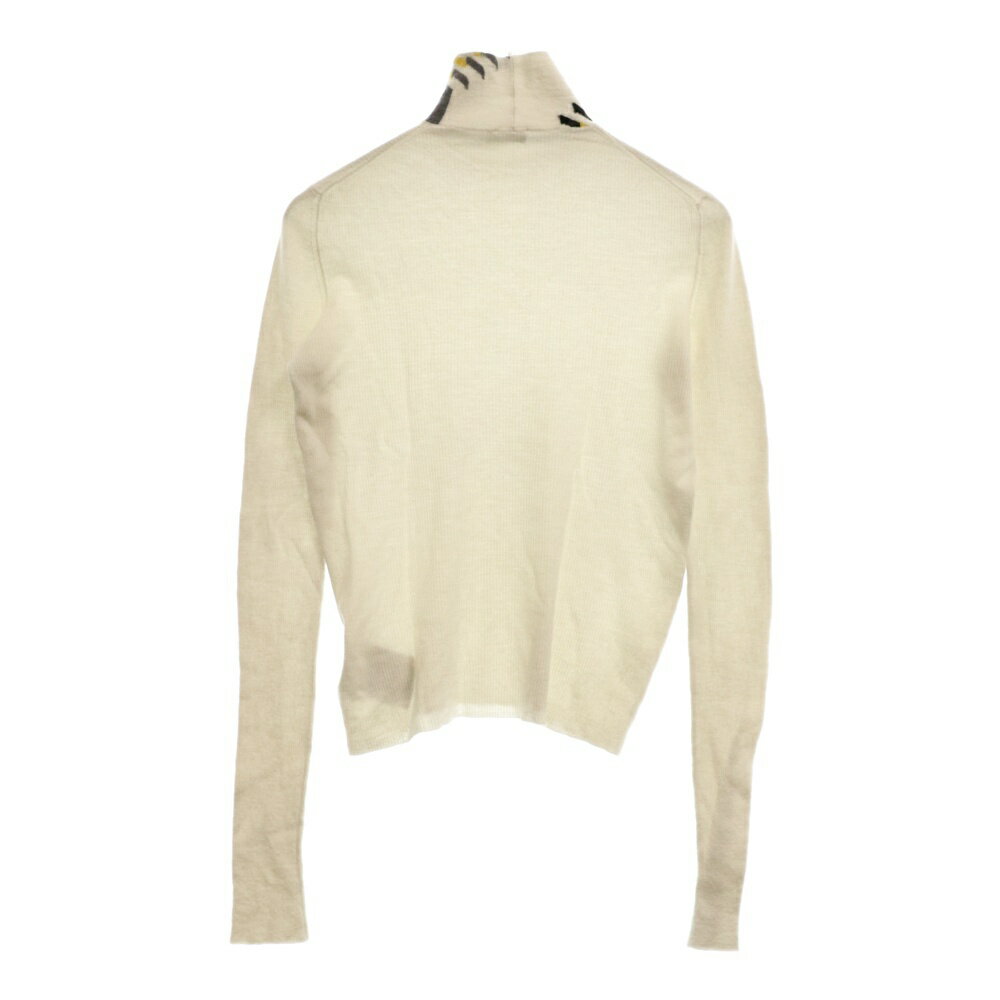 PRADA(プラダ) サイズ:54 ジャガードロゴタートルネックニットセーター ナチュラル/イエロー UMR530【中古】【程度A】【カラーホワイト】【取扱店舗BRING心斎橋店】
