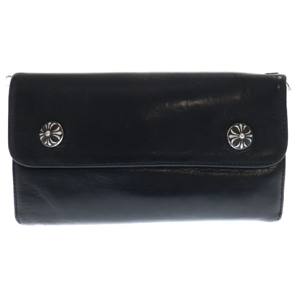 CHROME HEARTS(クロムハーツ) WAVE ウェーブ レザーウォレット 財布 シルバー【中古】【程度C】【カラーブラック】【取扱店舗BRING仙台店】
