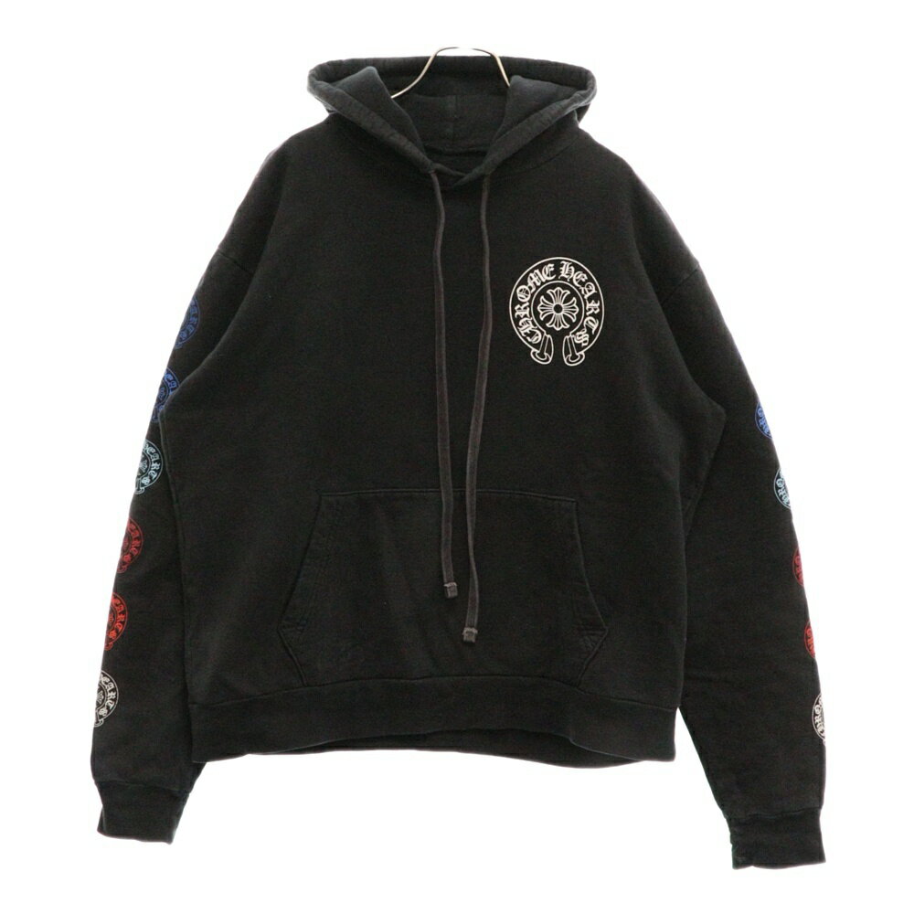 CHROME HEARTS(クロムハーツ) サイズ:S SWTSHRT PLVR 袖マルチホースシュープルオーバーパーカー ブラック【中古】【程度B】【カラーブラック】【取扱店舗BRING仙台店】