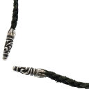CHROME HEARTS(クロムハーツ) LEATHER BRAID スクロールレザーブレイド シルバーネックレス シルバー/ブラック サイズ【中古】【程度B...