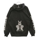 CHROME HEARTS(クロムハーツ) サイズ:M OLD×氷室京介 HIGHER THAN HEAVEN Dagger Hoodie オールドモデル 裏地サーマルダガープリント プルオーバー パーカー ブラック【新古品/中古】【程度S】【カラーブラック】【取扱店舗BRING梅田茶屋町店】