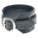 CHROME HEARTS(クロムハーツ) サイズ:2 RR TINY BUCKLE ロックンロール レザーブレスレット シルバー/ブラック【中古】【程度B】【...