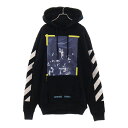 OFF-WHITE(オフホワイト) サイズ:S 17AW Diag Caravaggio Hoodie カラヴァッジオ プリントプルオーバースウェットパーカー フーディー ブラック OMBB003F17003016【中古】【程度B】【カラーブラック】【オンライン限定商品】