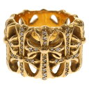 CHROME HEARTS(クロムハーツ) サイズ:19.0号 22K CEMETERY P/DIA セメタリークロスリング PAVEダイヤ ゴールド【中古】【...