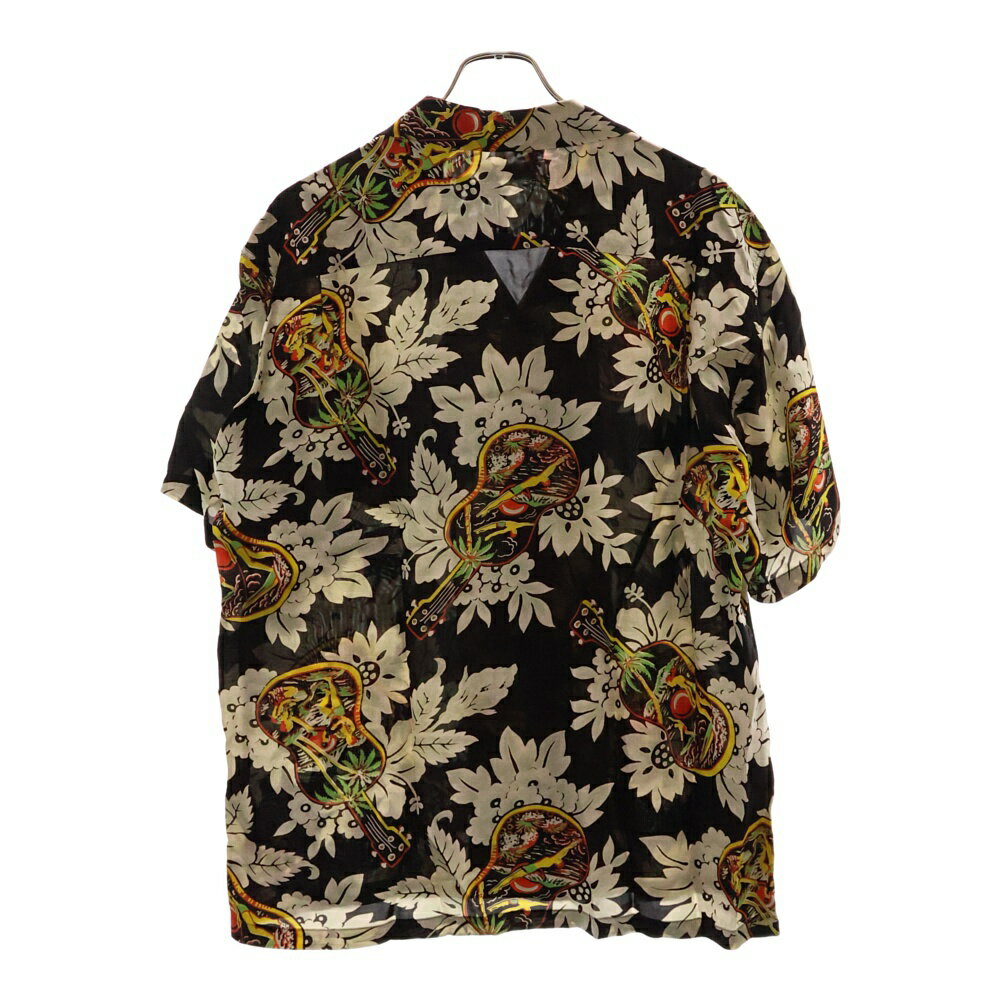 SUN SURF(サンサーフ) サイズ:XL UKULELE MELODY ウクレレメロディ レーヨンアロハ 半袖シャツ ブラック/ホワイト SS36425【中古】【程度A】【カラーブラック】【オンライン限定商品】