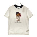 POLO RALPH LAUREN(ポロラルフローレン) サイズ:XL Bear Tee ポロベア 星条旗プリント リンガー 半袖Tシャツ ホワイト【中古】【程...
