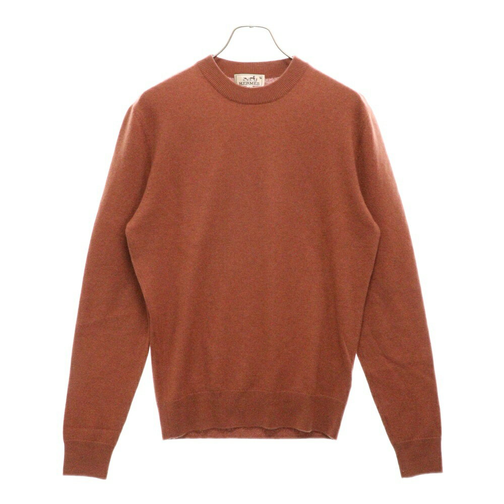 HERMES(エルメス) サイズ:S シェーヌ ラウンドネックニット ブラウン カシミア S 長袖ニット アウター ..