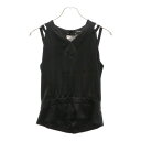CHANEL(シャネル) サイズ:34 カメリア ココマーク ノースリーブス ブラック トップス レディース シルク 99P 34 レディース【中古】【程度A】【カラーブラック】【取扱店舗新宿】