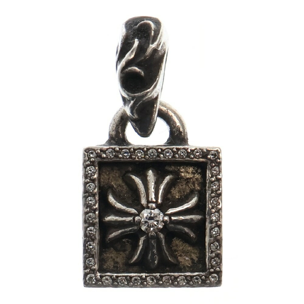 CHROME HEARTS(クロムハーツ) FRAMED CH PLUS P D フレームドCHプラス アフター PAVEダイヤ チャーム シルバーネックレストップ【中古】【程度B】【カラーシルバー】【取扱店舗BRING福岡天神店】