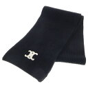 CELINE(セリーヌ) トリオンフパッチ スカーフ シームレスカシミアマフラー ブラック 2AZ0A384D.38NO【中古】【程度A】【カラーブラック】【オンライン限定商品】