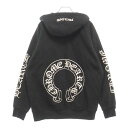 CHROME HEARTS(クロムハーツ) サイズ:L THRML HD ZIP サーマル ダガージップアップ パーカー ホースシュー ブラック【中古】【程度B...