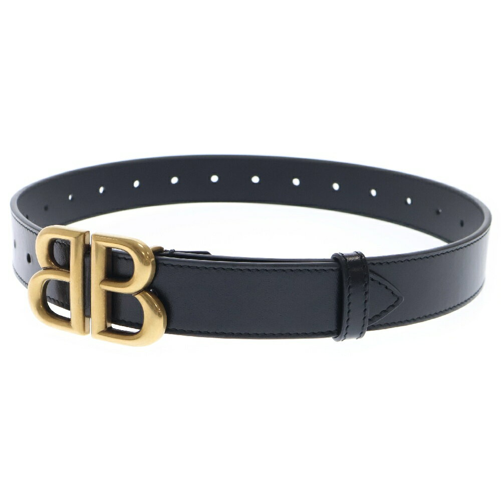 BALENCIAGA(バレンシアガ) サイズ:70 ×GUCCI グッチ BBバックル レザーベルト ブラック 680456【中古】【程度A】【カラーブラック】【取扱店舗BRING渋谷ANNEX店】