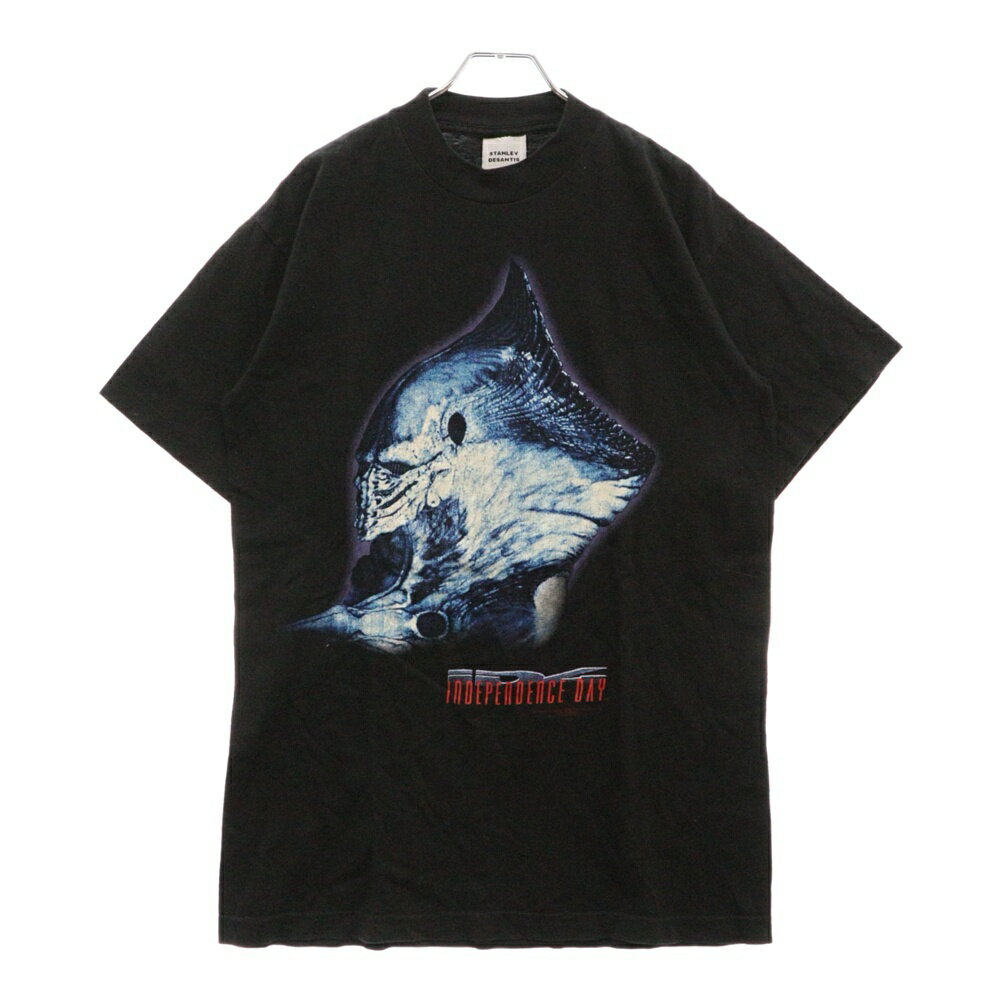 VINTAGE(ヴィンテージ) 90s INDEPENDENCE DAY MOVIE PROMO TEE インデペンデンス・デイ ムービー 両面プリント半袖Tシャツ カットソー ブラック【中古】【程度C】【カラーブラック】【取扱店舗AWESOME原宿店】