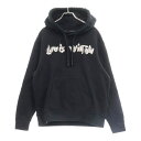 LOUIS VUITTON(ルイヴィトン) サイズ:M 22SS Amen Break グラフィックロゴプルオーバースウェットパーカー フーディー ブラック R...